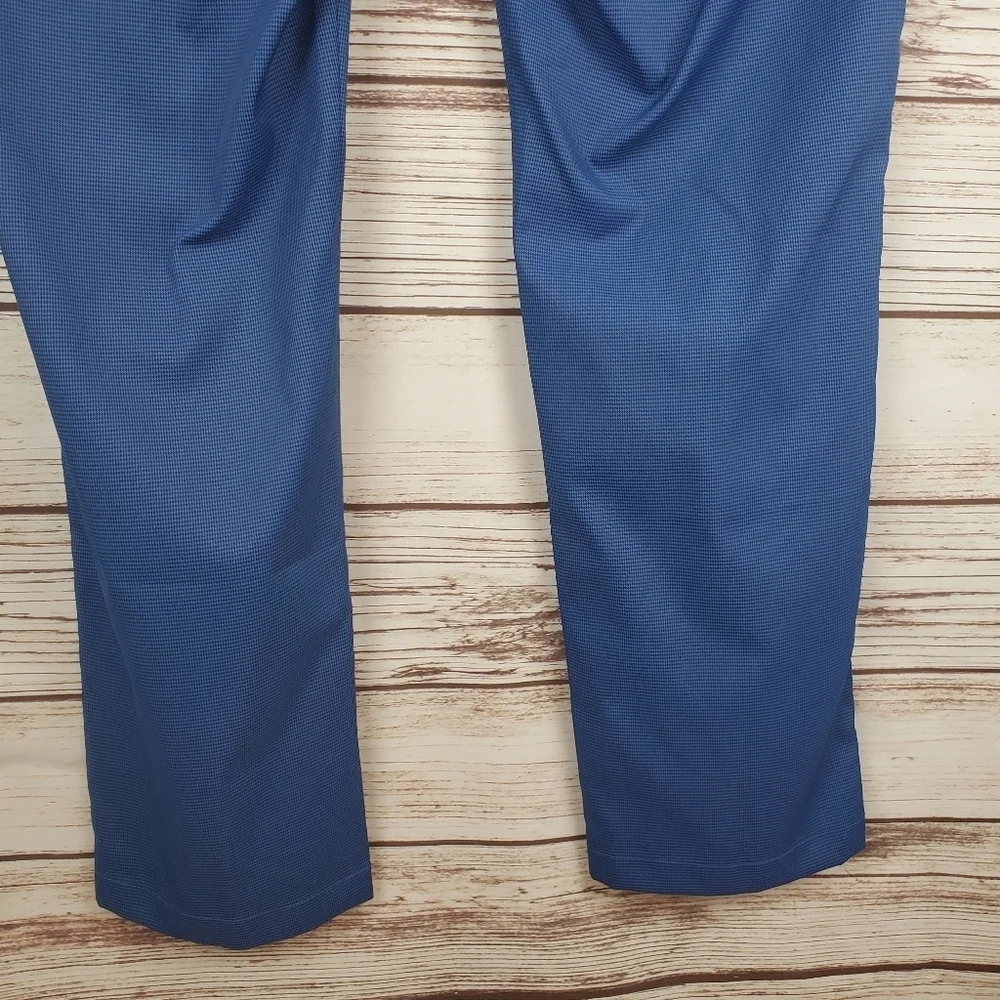 Bonobos Golf Mens 40x32 Slim Blue Houndstooth Tailored Flat Front Golf Pants